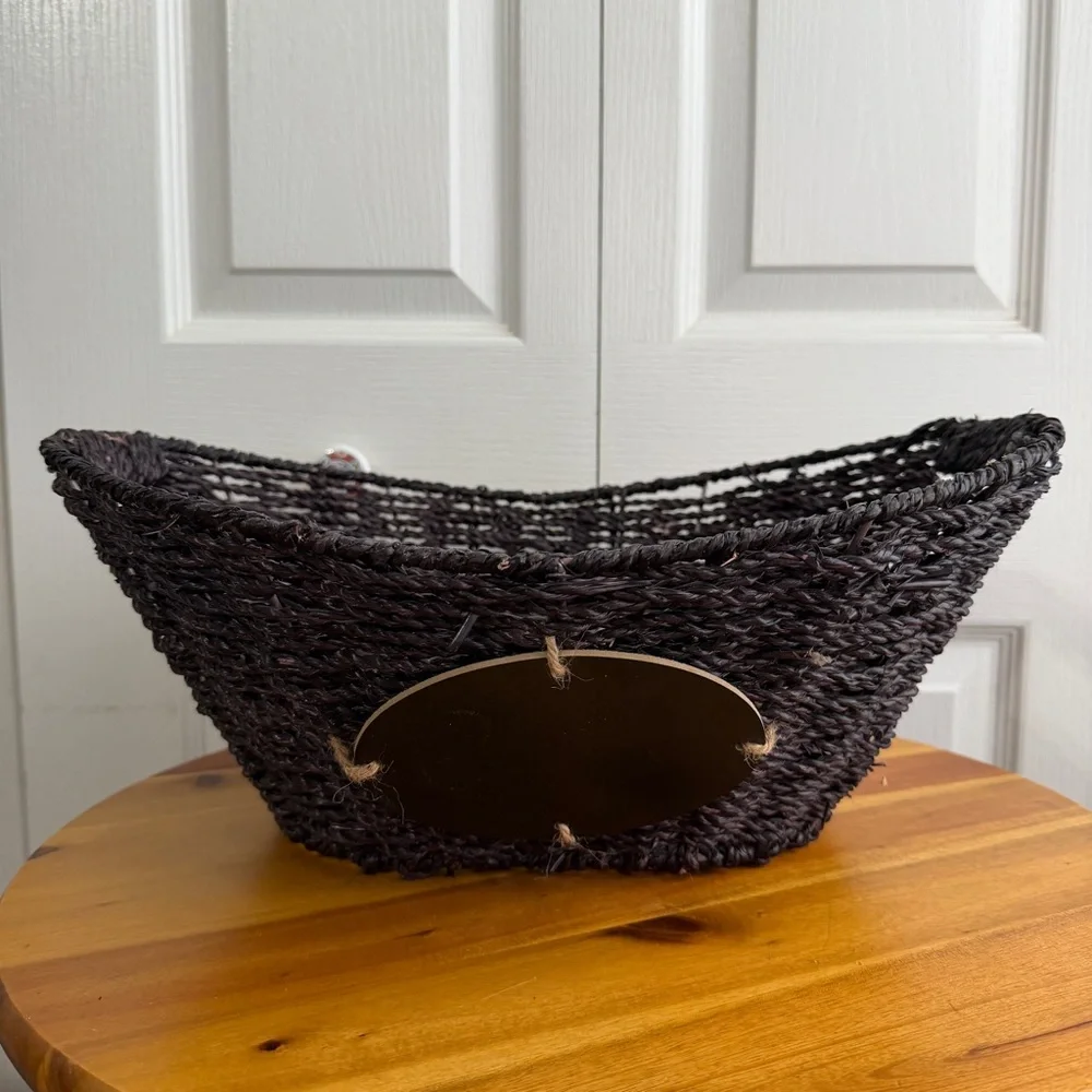 Mainstays purple oval woven basket with‎ chalkboard